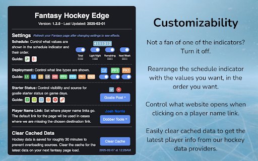Fantasy Hockey Edge  from Chrome web store to be run with OffiDocs Chromium online