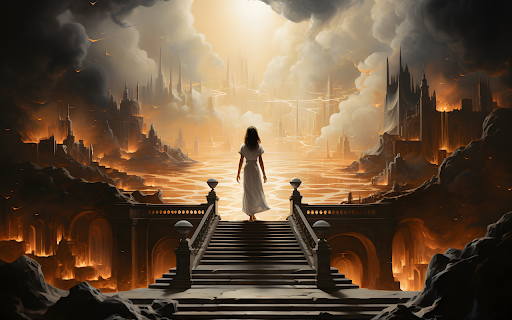 fantasy journey painting illustration  from Chrome web store to be run with OffiDocs Chromium online