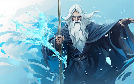 Fantasy Witch character with blue color scheme  from Chrome web store to be run with OffiDocs Chromium online