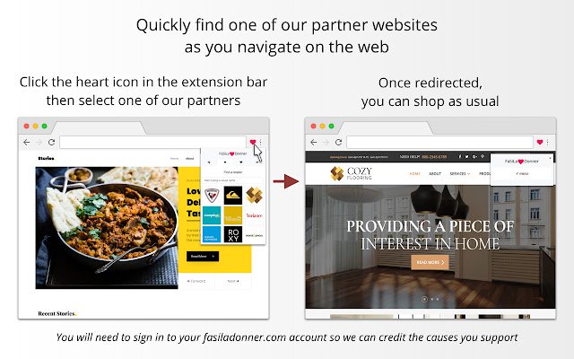 FaSiLa ❤ Donner de la tienda web de Chrome se ejecutará con OffiDocs Chromium en línea