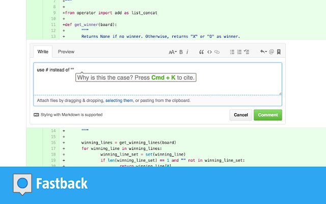 Fastback از فروشگاه وب Chrome برای اجرای آنلاین با OffiDocs Chromium