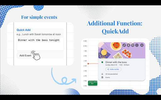 Fast Events  from Chrome web store to be run with OffiDocs Chromium online
