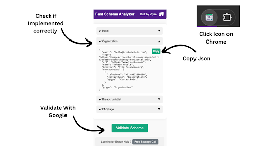 Fast Schema Markup Checker By Vryse SEO  from Chrome web store to be run with OffiDocs Chromium online