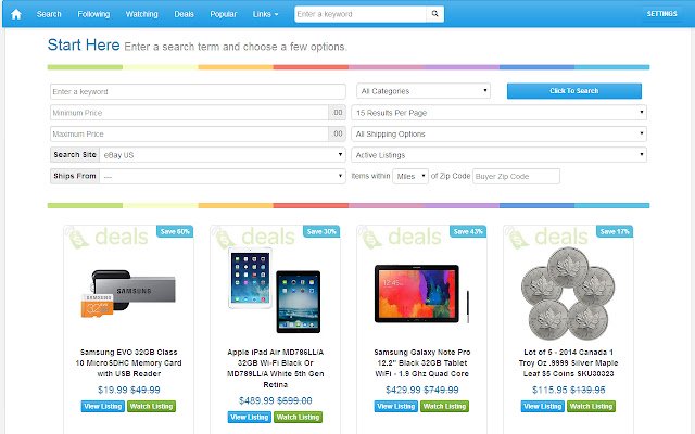 Fast Search for eBay  from Chrome web store to be run with OffiDocs Chromium online