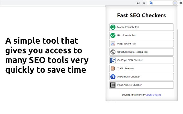 Mabilis na SEO Checkers mula sa Chrome web store na tatakbo sa OffiDocs Chromium online