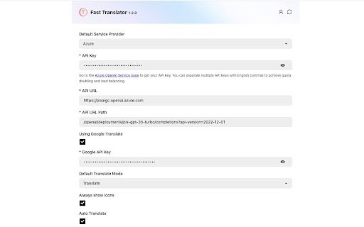 Fast Translator  from Chrome web store to be run with OffiDocs Chromium online