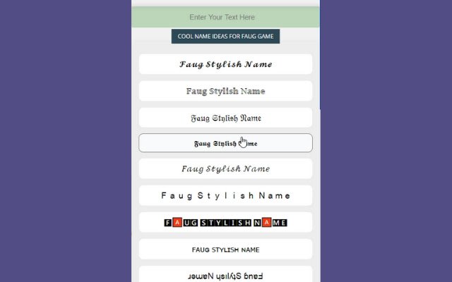 FAUG Stylish Text Generator dal Chrome web store da eseguire con OffiDocs Chromium online