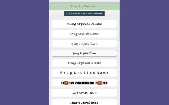 FAUG Stylish Text Generator  from Chrome web store to be run with OffiDocs Chromium online