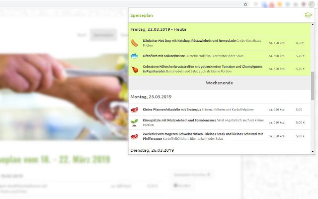 Fautz Speiseplan  from Chrome web store to be run with OffiDocs Chromium online