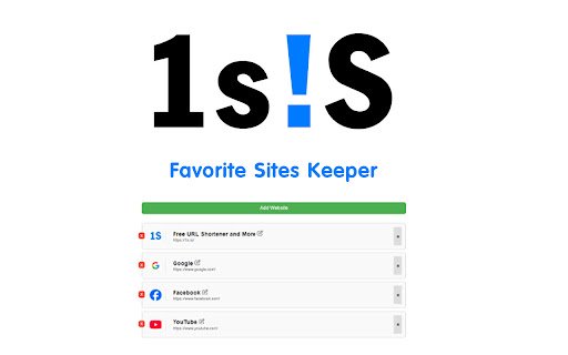 Favorite Sites Keeper  from Chrome web store to be run with OffiDocs Chromium online