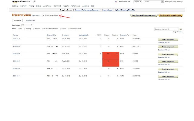 FBA Shipments Checker mula sa Chrome web store na tatakbo sa OffiDocs Chromium online