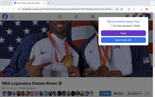 FB Comments Export Tool  from Chrome web store to be run with OffiDocs Chromium online