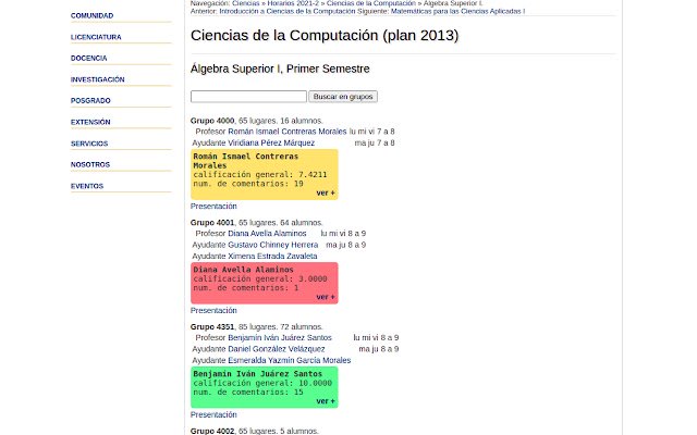 FCiencias x MisProfesores ze sklepu internetowego Chrome do uruchomienia z OffiDocs Chromium online