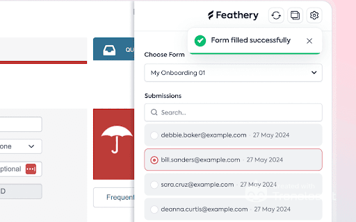 Feathery: Autofill Web Forms  from Chrome web store to be run with OffiDocs Chromium online