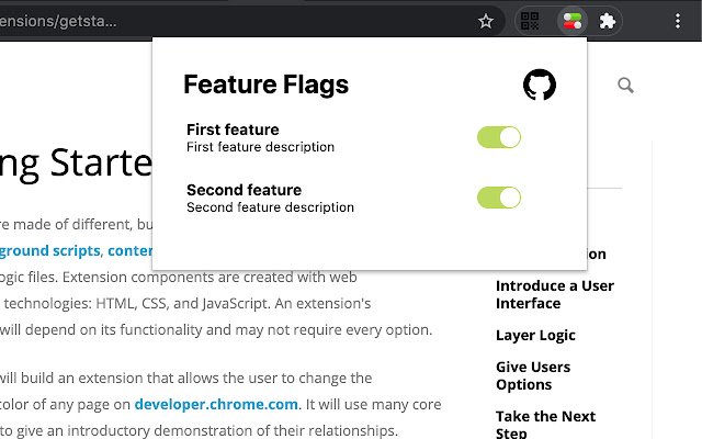 แฟล็กฟีเจอร์จาก Chrome เว็บสโตร์ที่จะเรียกใช้ด้วย OffiDocs Chromium ทางออนไลน์
