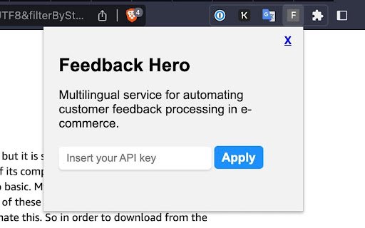 Feedback Hero  from Chrome web store to be run with OffiDocs Chromium online