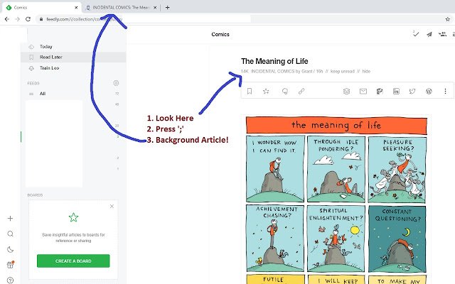 Feedly Background Articles  from Chrome web store to be run with OffiDocs Chromium online