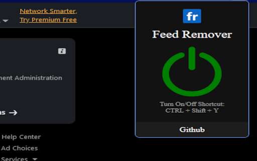Feed Remover  from Chrome web store to be run with OffiDocs Chromium online