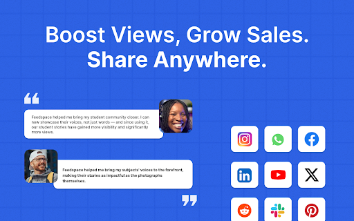 Feedspace Review  Testimonial Management  from Chrome web store to be run with OffiDocs Chromium online