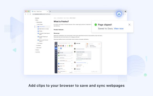 Feishu Clip  from Chrome web store to be run with OffiDocs Chromium online