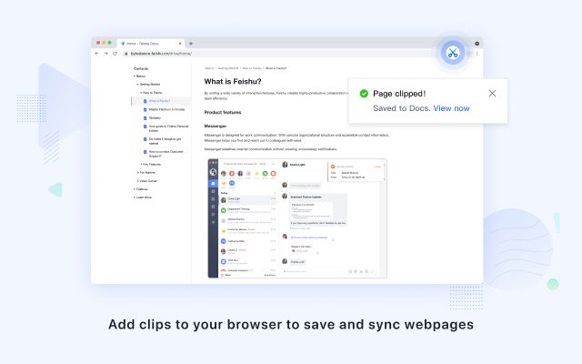 يتم تشغيل Feishu Clip من متجر Chrome الإلكتروني مع OffiDocs Chromium عبر الإنترنت