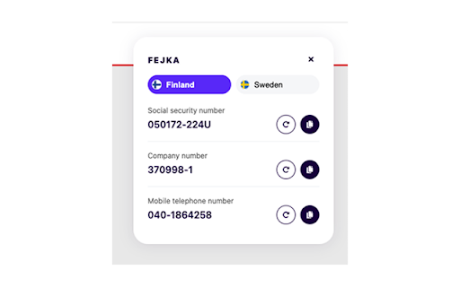 Fejka  from Chrome web store to be run with OffiDocs Chromium online