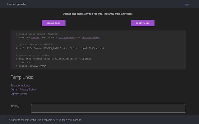 Femto Uploader  from Chrome web store to be run with OffiDocs Chromium online