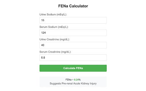 FENa Calculator  from Chrome web store to be run with OffiDocs Chromium online