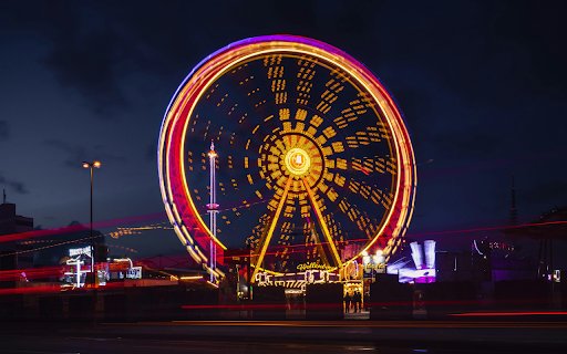 Ferris Wheel With Lights Turned on during Night Time  from Chrome web store to be run with OffiDocs Chromium online
