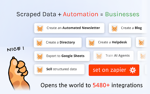 Fetch Kitty AI Scraper  from Chrome web store to be run with OffiDocs Chromium online