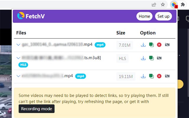 FetchV:Videos Downloader(HLS/m3u8/mp4/blob)  from Chrome web store to be run with OffiDocs Chromium online