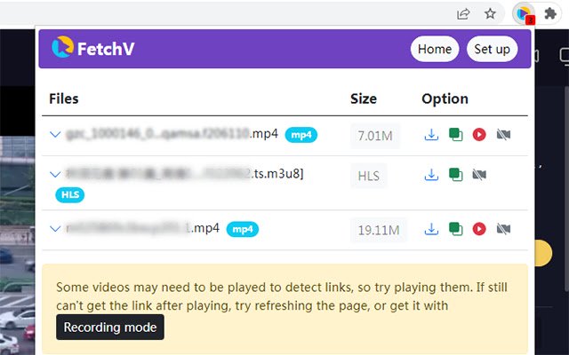 FetchV: Videos Downloader (HLS/m3u8/mp4/blob) із веб-магазину Chrome для запуску з OffiDocs Chromium онлайн