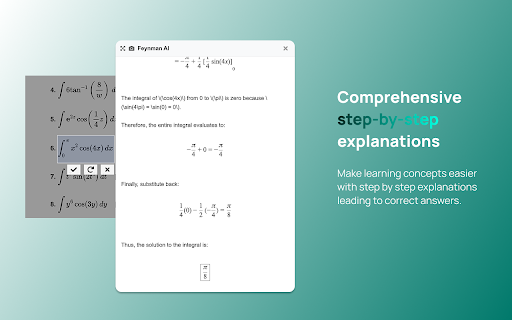 Feynman AI Homework and Study Tutor  from Chrome web store to be run with OffiDocs Chromium online
