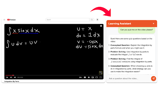 Feynman YouTube Learning Assistant  from Chrome web store to be run with OffiDocs Chromium online
