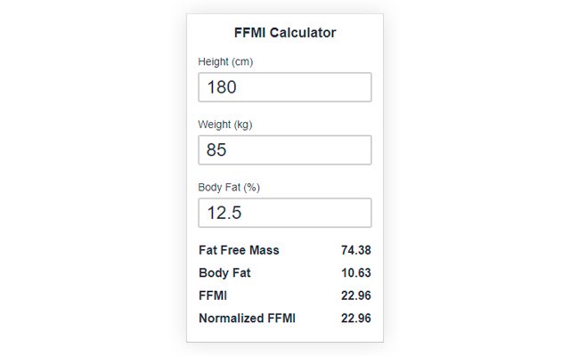 FFMI Calculator  from Chrome web store to be run with OffiDocs Chromium online