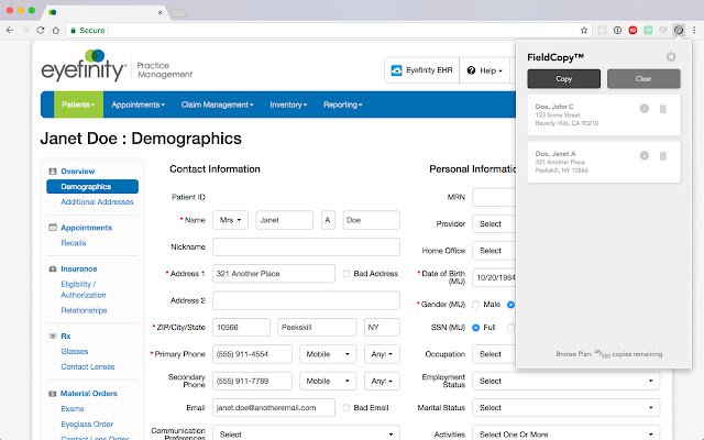 FieldCopy từ cửa hàng Chrome trực tuyến sẽ được chạy với OffiDocs Chromium trực tuyến