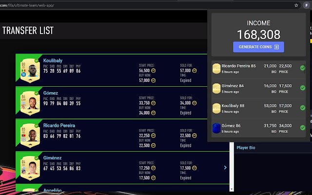 FIFA 23 Automated Coins Generator  from Chrome web store to be run with OffiDocs Chromium online