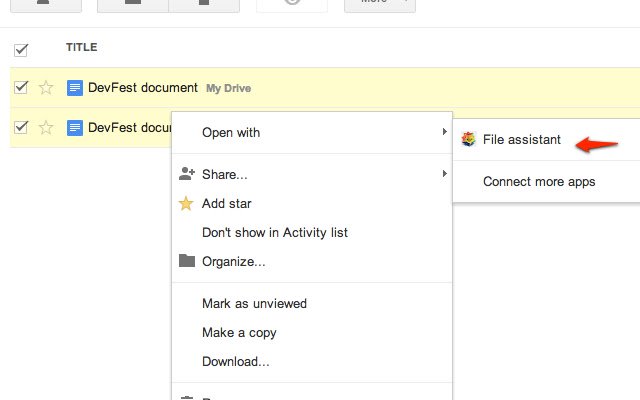 File Assistant mula sa Chrome web store na tatakbo sa OffiDocs Chromium online