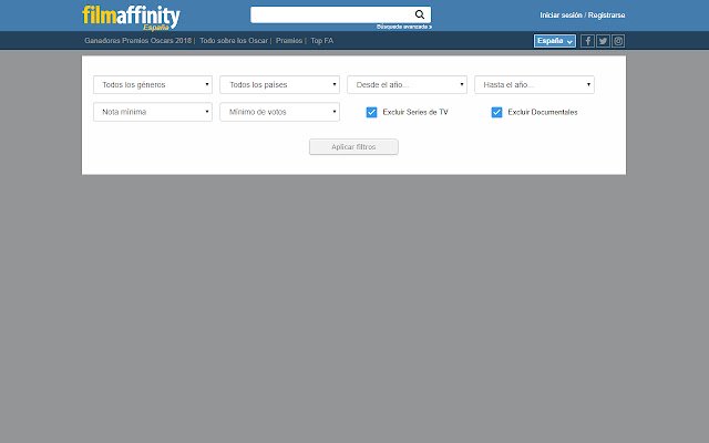 Расширение ранга FilmAffinity из интернет-магазина Chrome будет работать с онлайн-версией OffiDocs Chromium