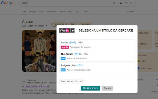 FilmTv Plus  from Chrome web store to be run with OffiDocs Chromium online