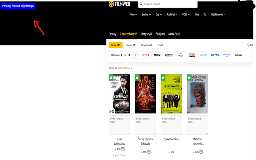 Filmweb notatki  from Chrome web store to be run with OffiDocs Chromium online