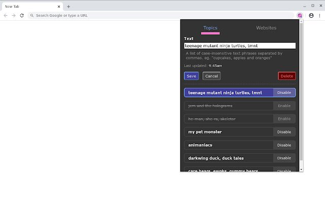 Filtrer la bulle de la boutique en ligne Chrome à exécuter avec OffiDocs Chromium en ligne