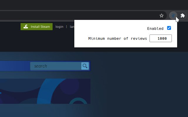 Filter Steam Games  from Chrome web store to be run with OffiDocs Chromium online