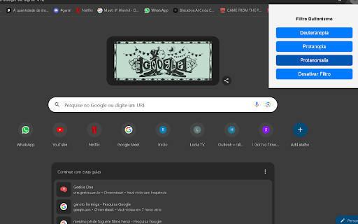 Filtro para Daltonismo from Chrome web store to be run with OffiDocs Chromium online Filtro para Daltonismo from Chrome web store to be run with OffiDocs Chromium online