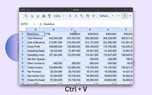 Financial Statement Scraper  from Chrome web store to be run with OffiDocs Chromium online