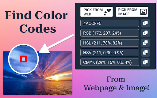 Find Color Code from Image  from Chrome web store to be run with OffiDocs Chromium online