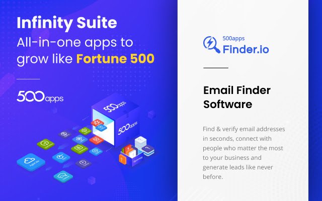 Finder.io Email Finder de sites da Chrome Web Store para ser executado com OffiDocs Chromium online