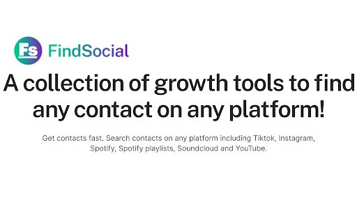FindSocial  from Chrome web store to be run with OffiDocs Chromium online