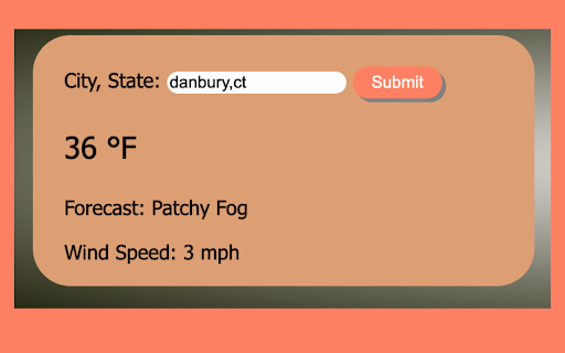Find weather for state/city  from Chrome web store to be run with OffiDocs Chromium online