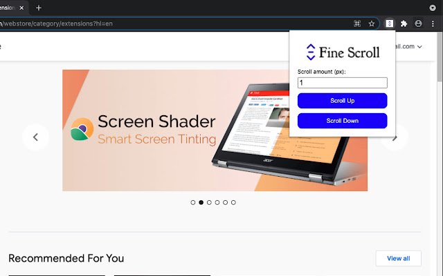 Fine Scroll  from Chrome web store to be run with OffiDocs Chromium online